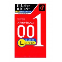 Поліуританові презервативи OKAMOTO Zero One 0.01 Rich Jelly Large size 3шт